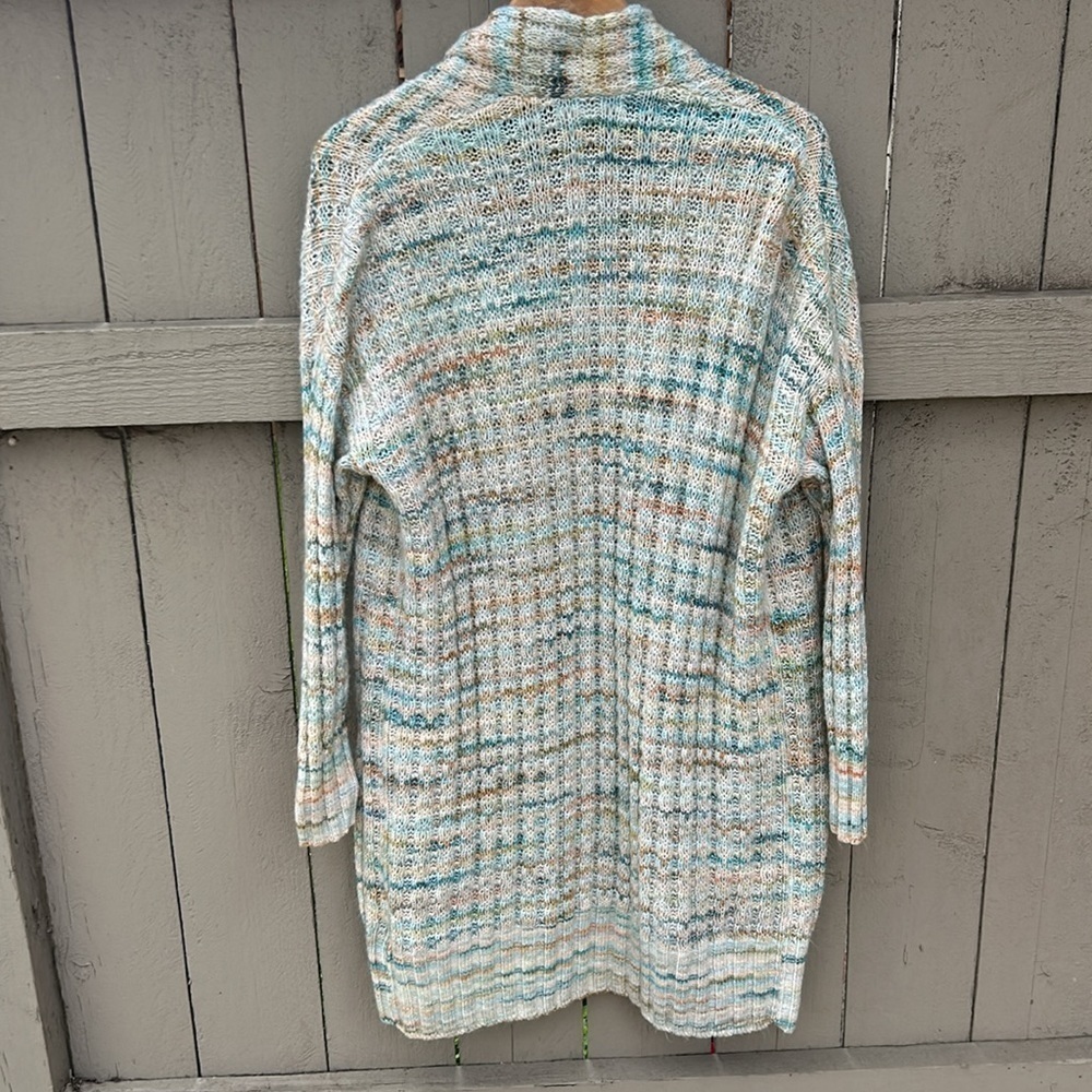 Anthropologie Space-Dyed Longline Cardigan Sweater Size M Bohemian Cottagecore - Picture 10 of 12